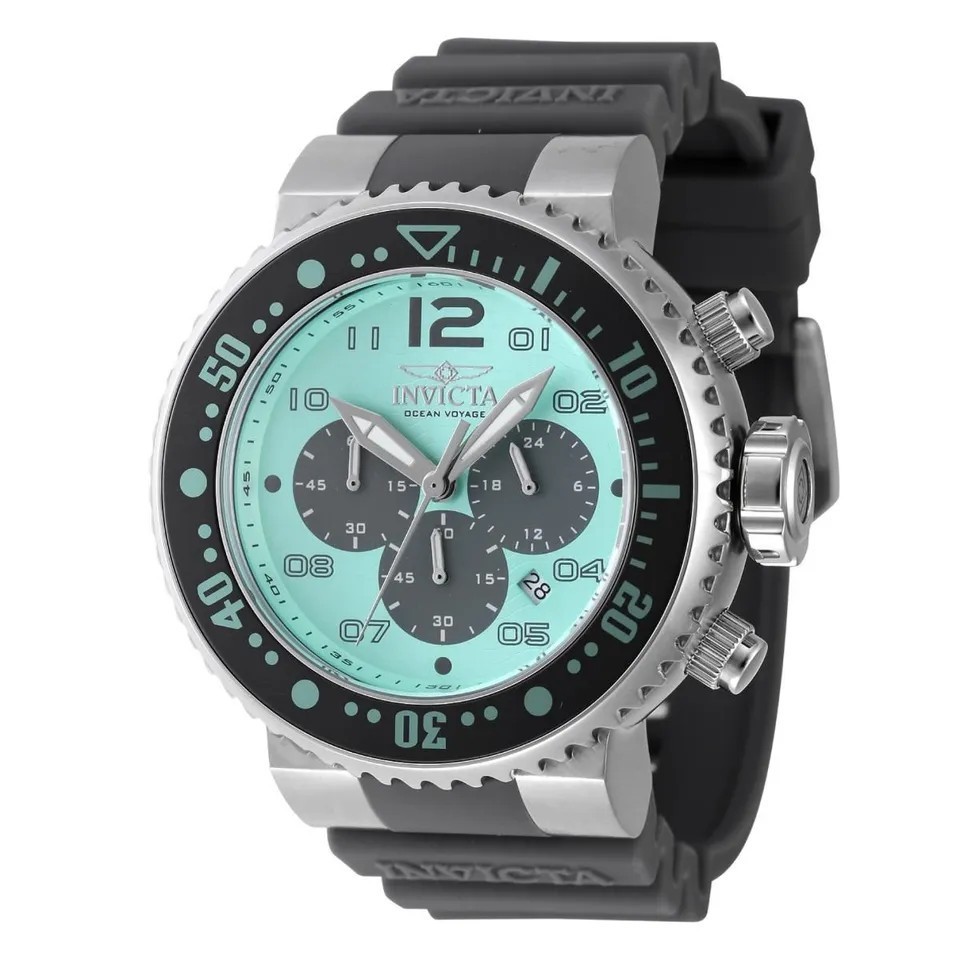 Invicta Pro Diver Crew Men’s 52mm Watch Light Blue Gray Silicone Band 47196