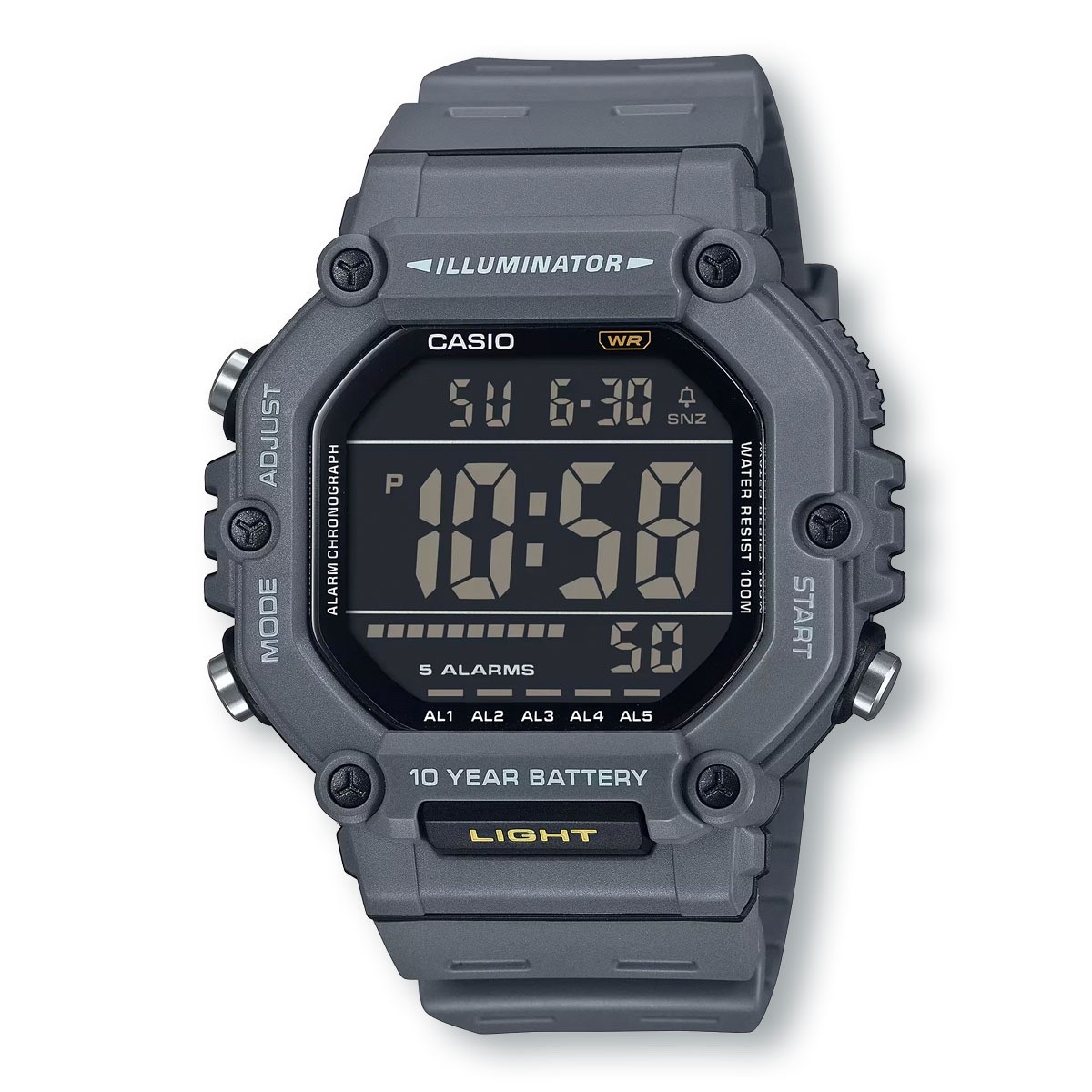 CASIO AE1600H-8B Large Heavy-Duty Illuminator Gray Watch