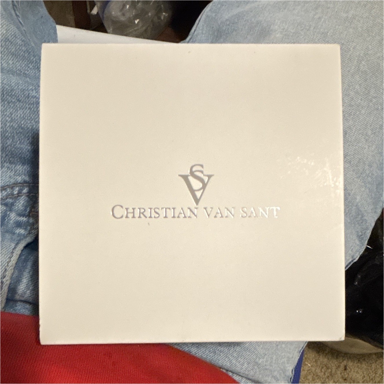 Christian Van Sant Quartz Analog Red Dial Silver Steel Silicone Strap 5 ATM Box