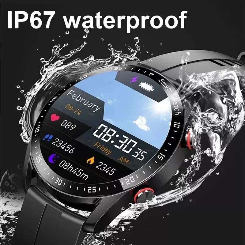 ECG PPG Smart Watch Bluetooth Call Fitness Tracker Heart+Rate Blood Pressure IP6