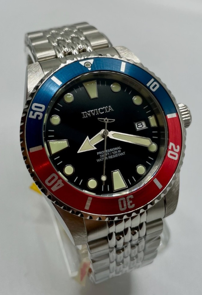 Invicta Pro Diver Automatic Men’s 44mm Pepsi Bezel Lume Markers SS Watch 39751