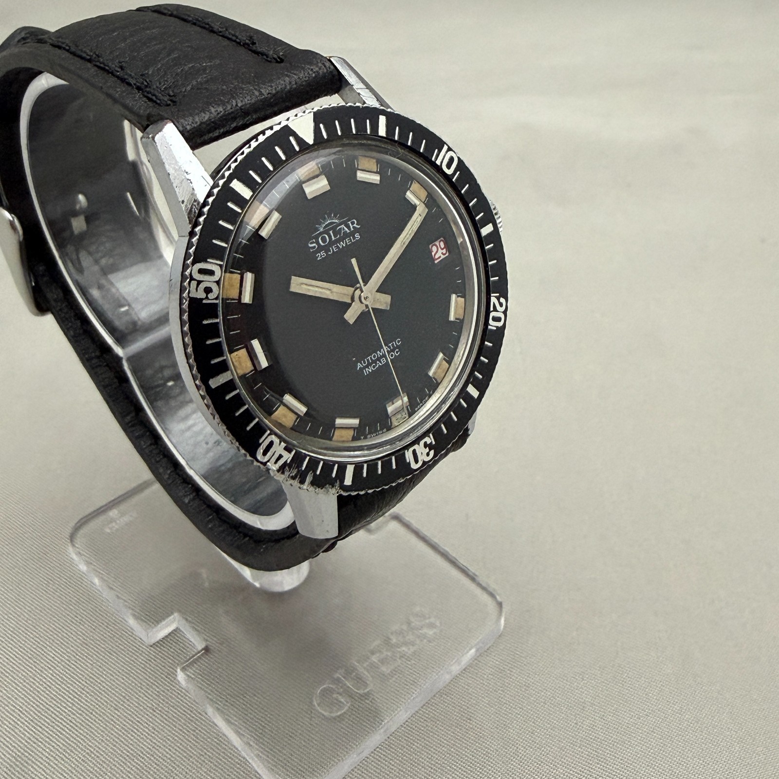 Gallet Solar Automatic 25 Jewel Swiss Vintage Diver Watch Swiss