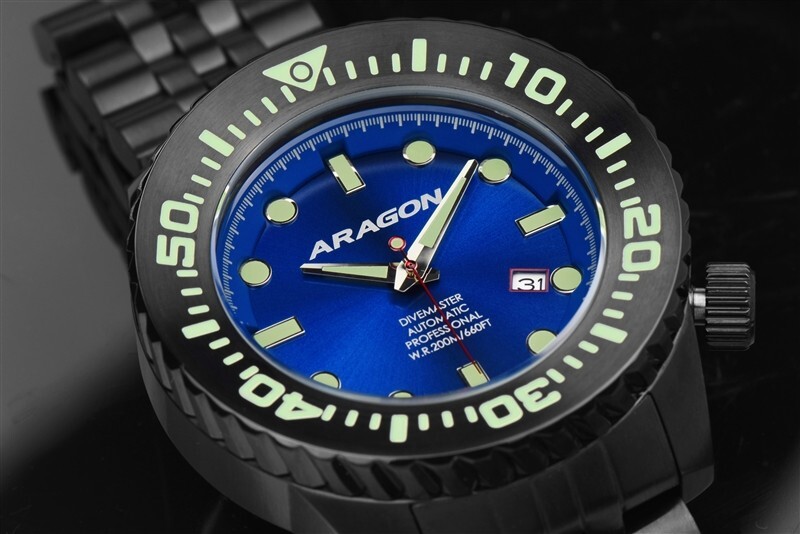 ARAGON Divemaster EVO IP Black 45mm Blue Automatic NH35 24 Jewels