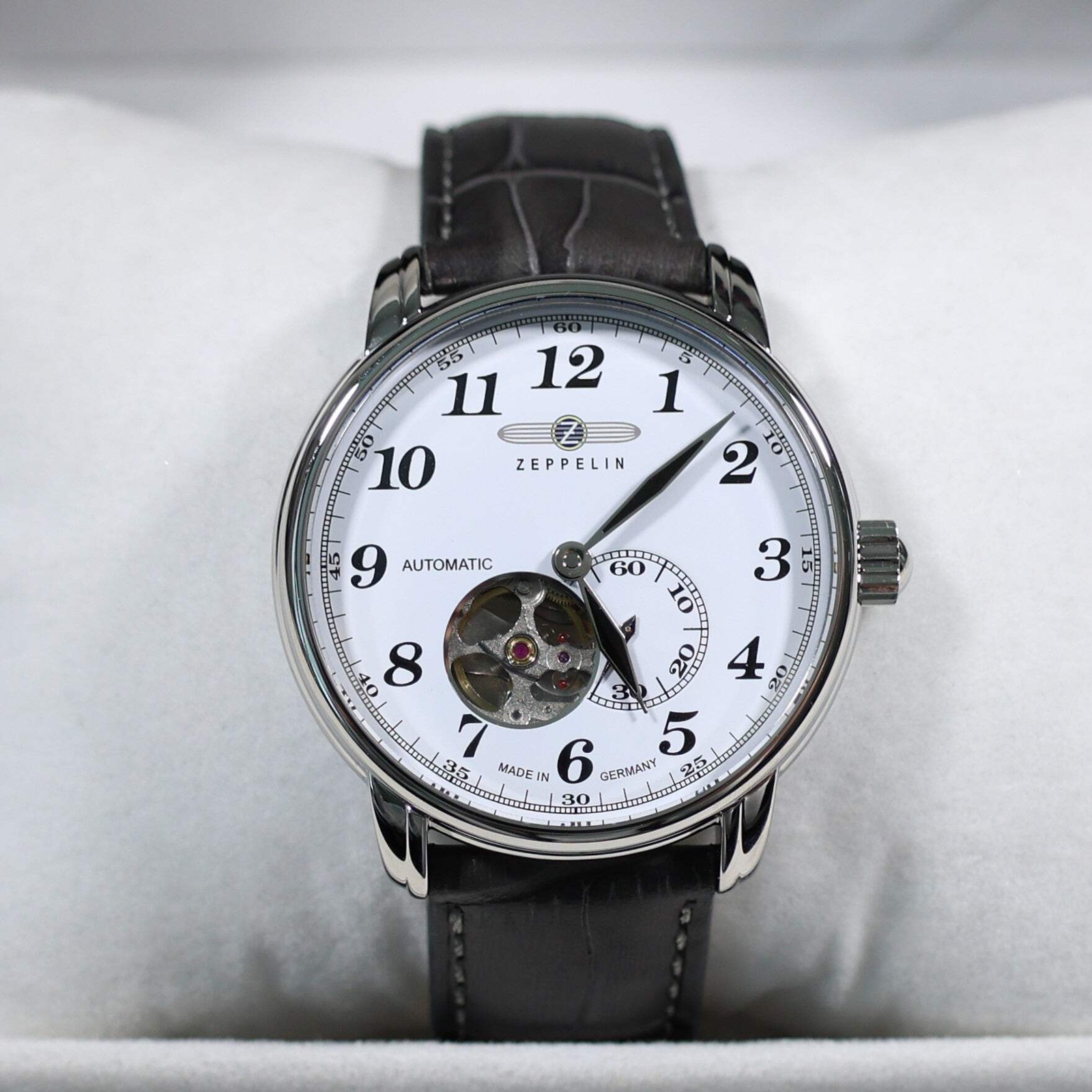 Zeppelin LZ127 Graf Zeppelin Automatic Men’s Skeleton White Dial Watch 7666-1