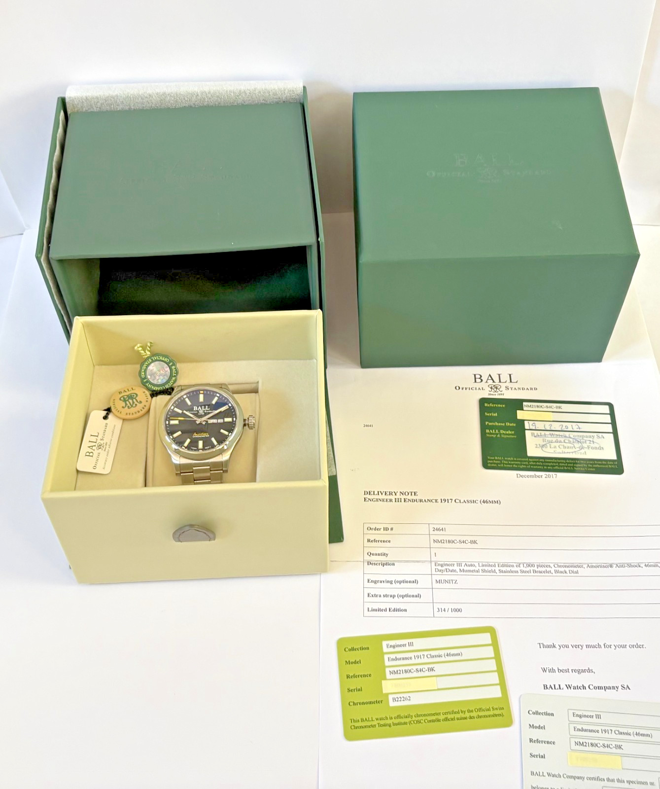 BALL Engineer III Endurance 1917 Classic (46mm) COSC certified chronometer
