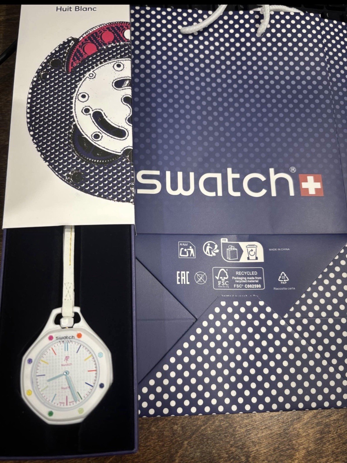 Swatch x Audemars Piguet Royal Pop Quartz 41mm White Octagon Watch w/ Box