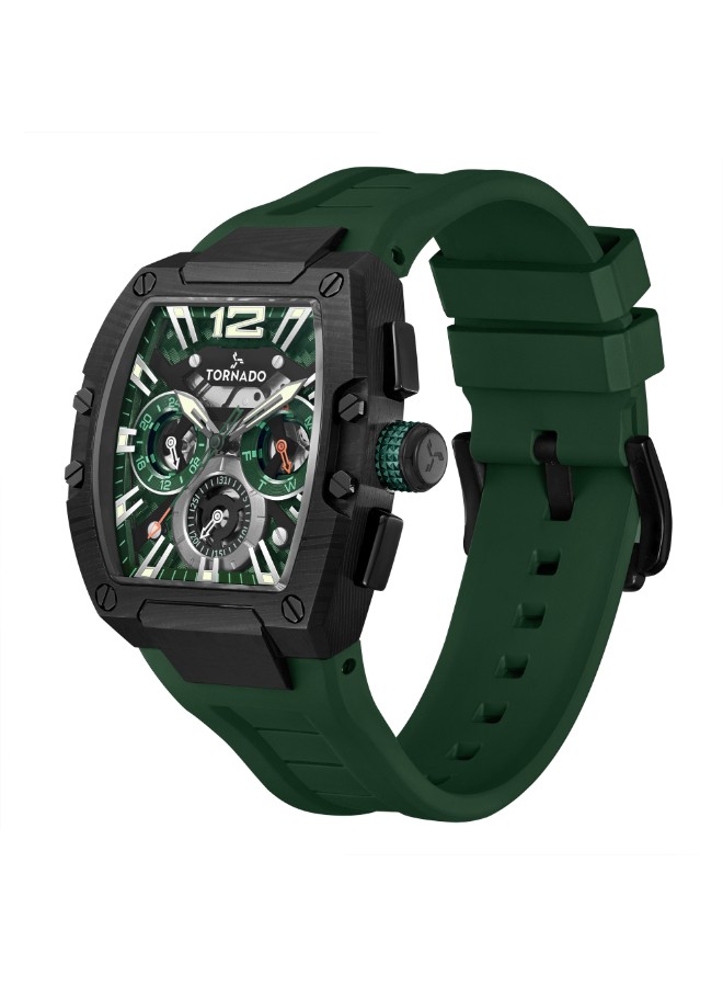 Tornado Xenith Men’s Multifunction Watch | Green Dial, 43mm, 100 m (10 ATM)