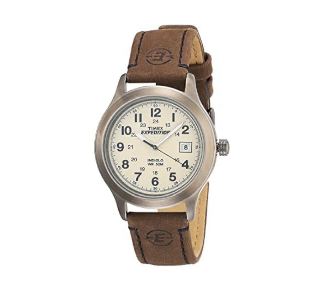 Timex T49870 Men’s Expedition Metal Field Brown Leather Strap Watch