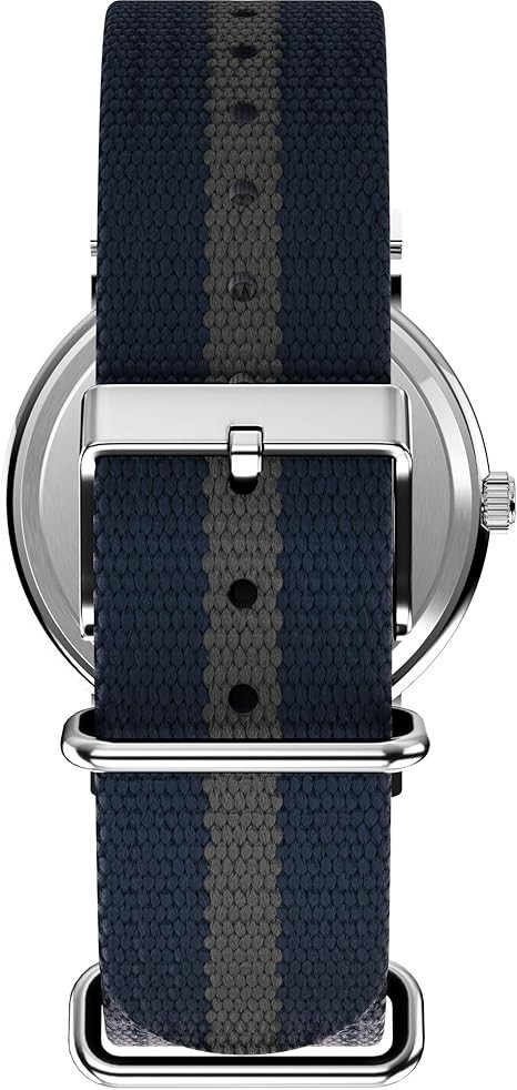 Timex Weekender 38mm Analog Watch T 2N654 9J INDIGLO Backlight Blue/Silver Strap