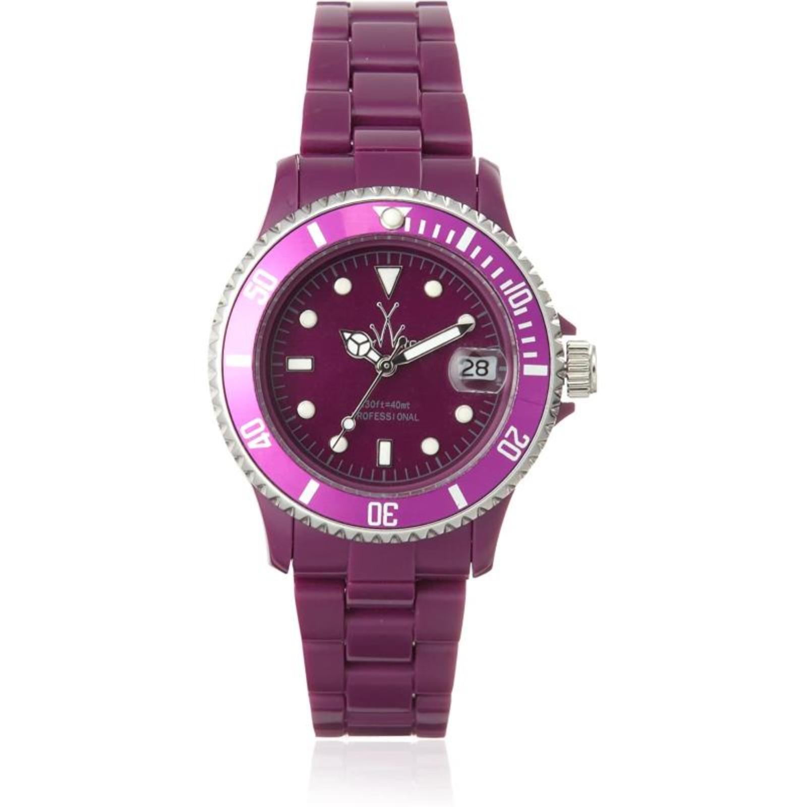 TOYWATCH FL31AM Women’s Time Only Watch Purple Resin Case and Strap