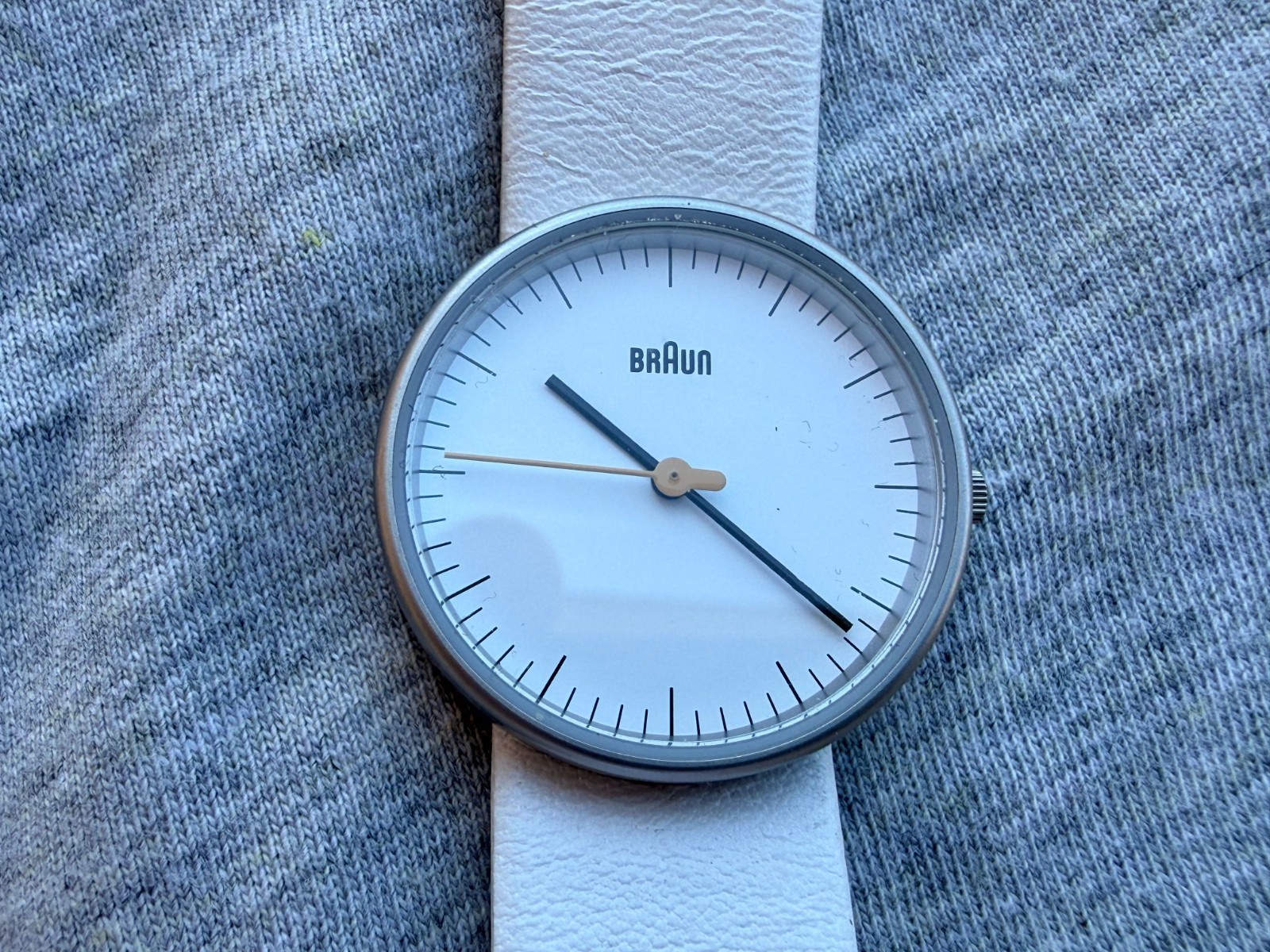 Braun Minimalist Bauhaus Watch with Leather Strap
