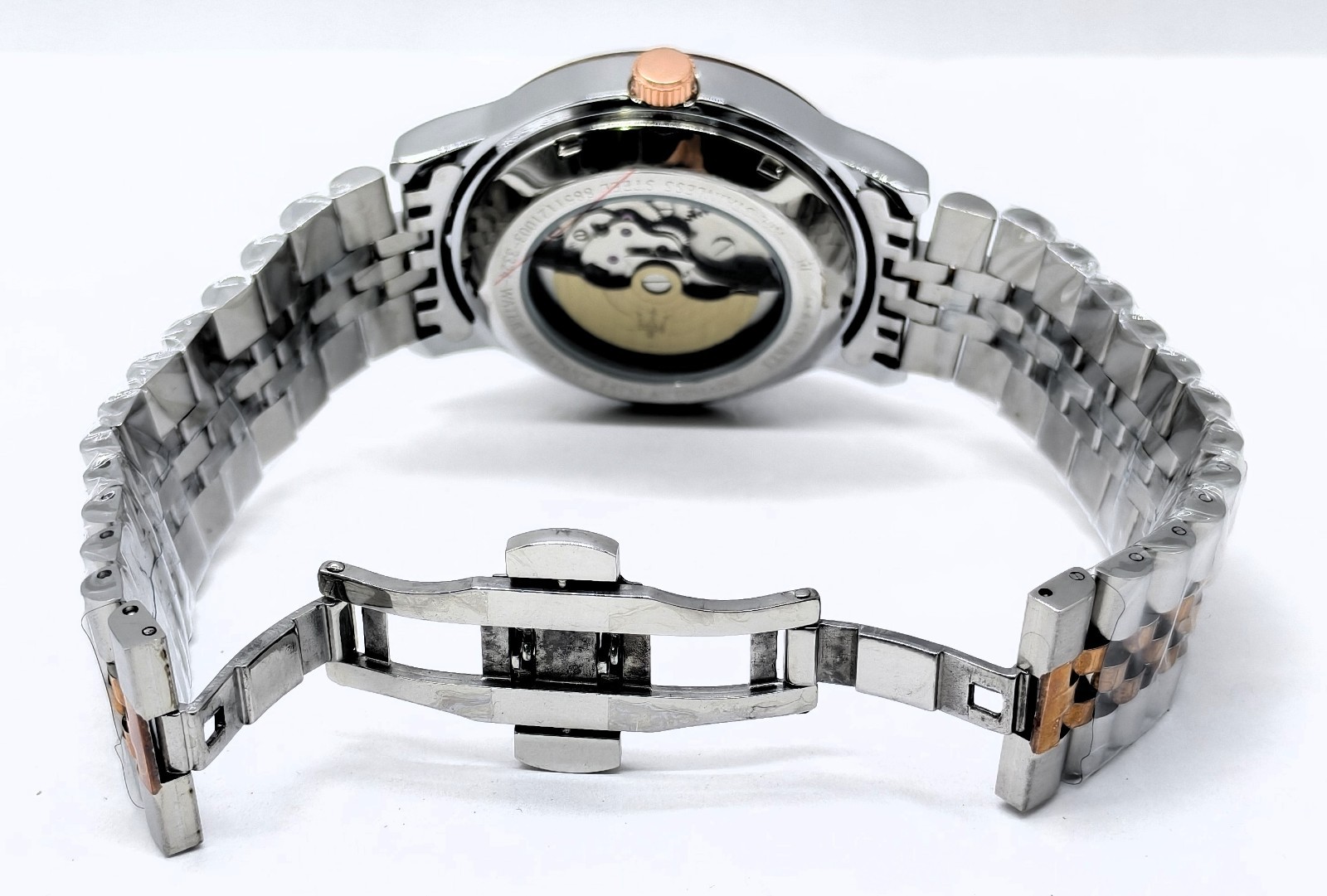 Amazing Maserati Automatic Black Dial Dual Tone Band Analog Men’s Wrist Watch