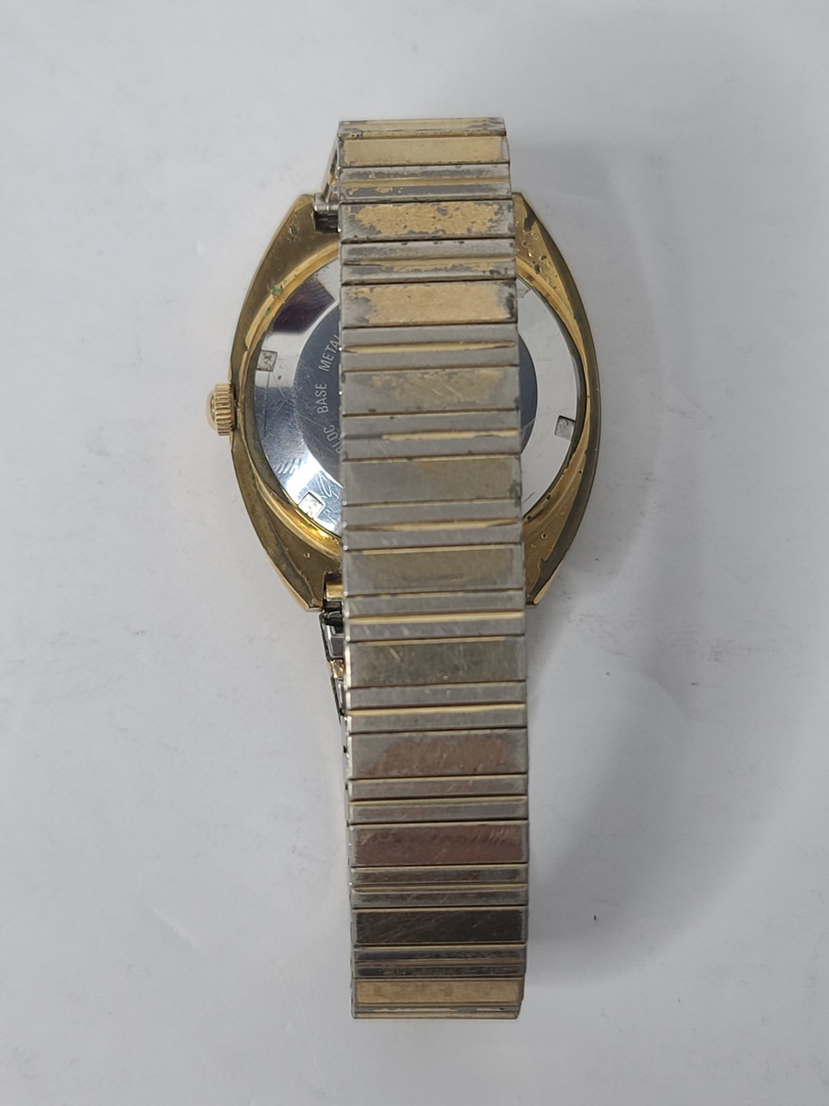 Vintage Elgin Mickey Mouse Automatic Watch Gold Day-Date Expansion Band Tested