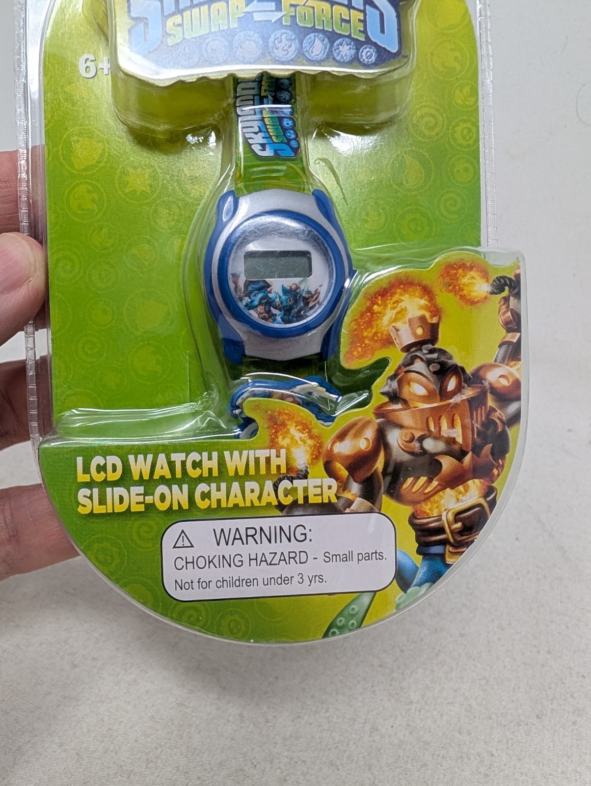 Skylanders Swap Force LCD Digital Watch Kids Blue Green Slide-On Characters New