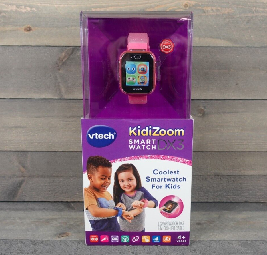 VTech KidiZoom Glitter Pink Smartwatch – Video & Pic Camera + Games – DX3 – NEW
