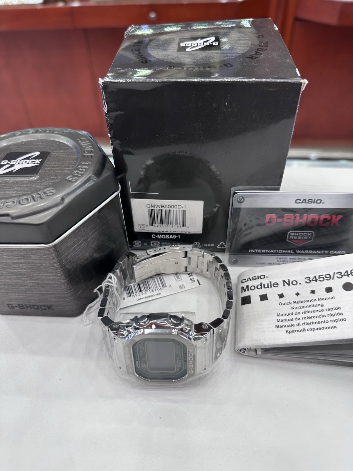 G Shock Casio Watch GMW-B5000D-1 Men’s Gray Watch New Box Papers
