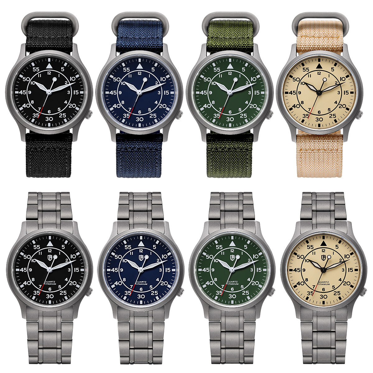 BERNY Men’s Titanium Quartz Watch Lightweight Sapphire Glass Luminous 5Bar