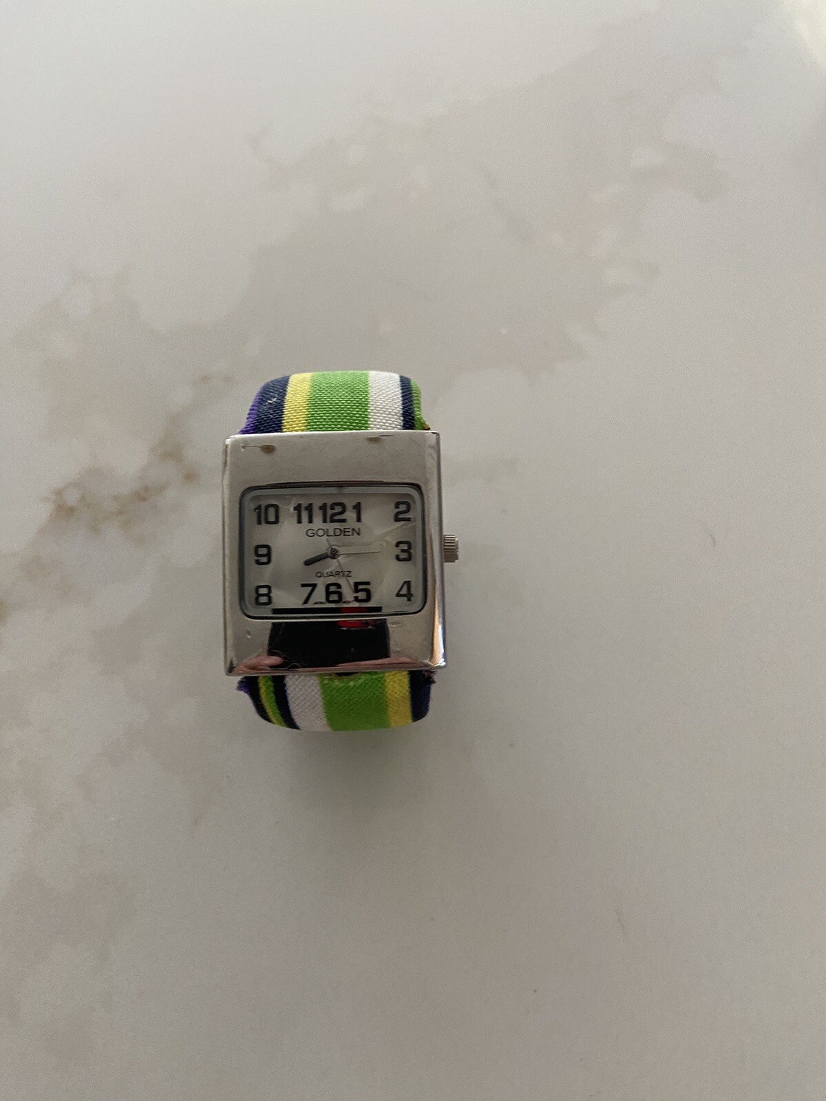 Golden Green multicolor Quartz Cuff Watch Working Condition Nice Ladies Watch