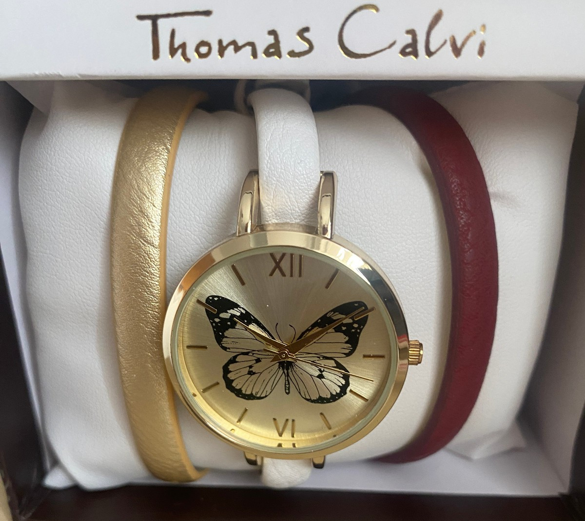 Ladies Women’s Butterfly Watch With 3 Interchangeable Straps. New Boxed