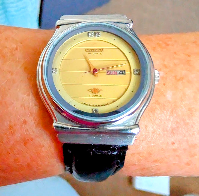 Gents 1984 SS Citizen Automatic 6650A GN-4W-S Day Date Watch Serviced