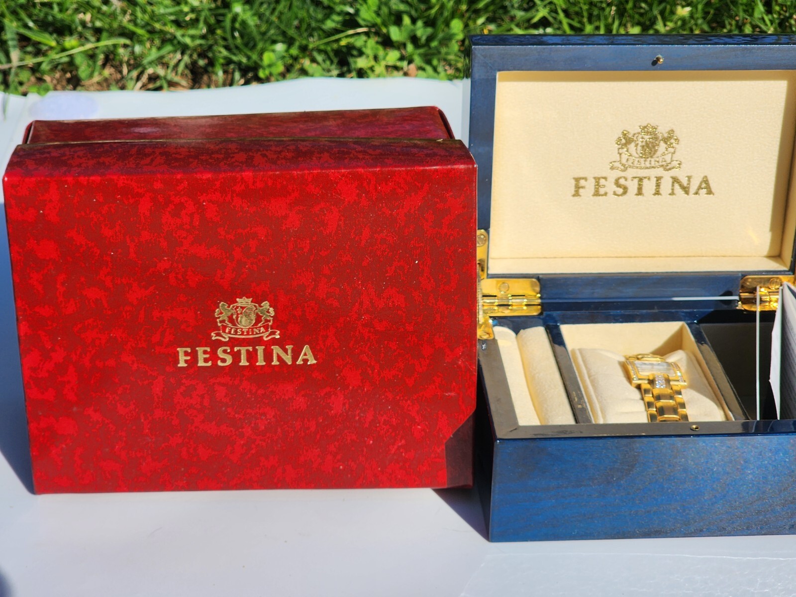 Festina Solid 18k Gold With Diamonds Wrist Watch 💎 Very Rare 50 Grams