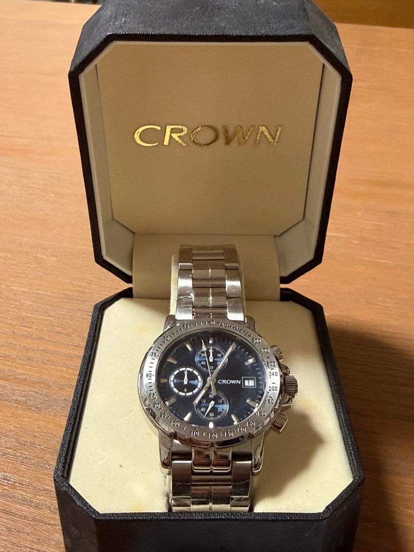 TOYOTA CROWN 18th Novelty Limited Watch Wristwatch Chronograph Used in japan