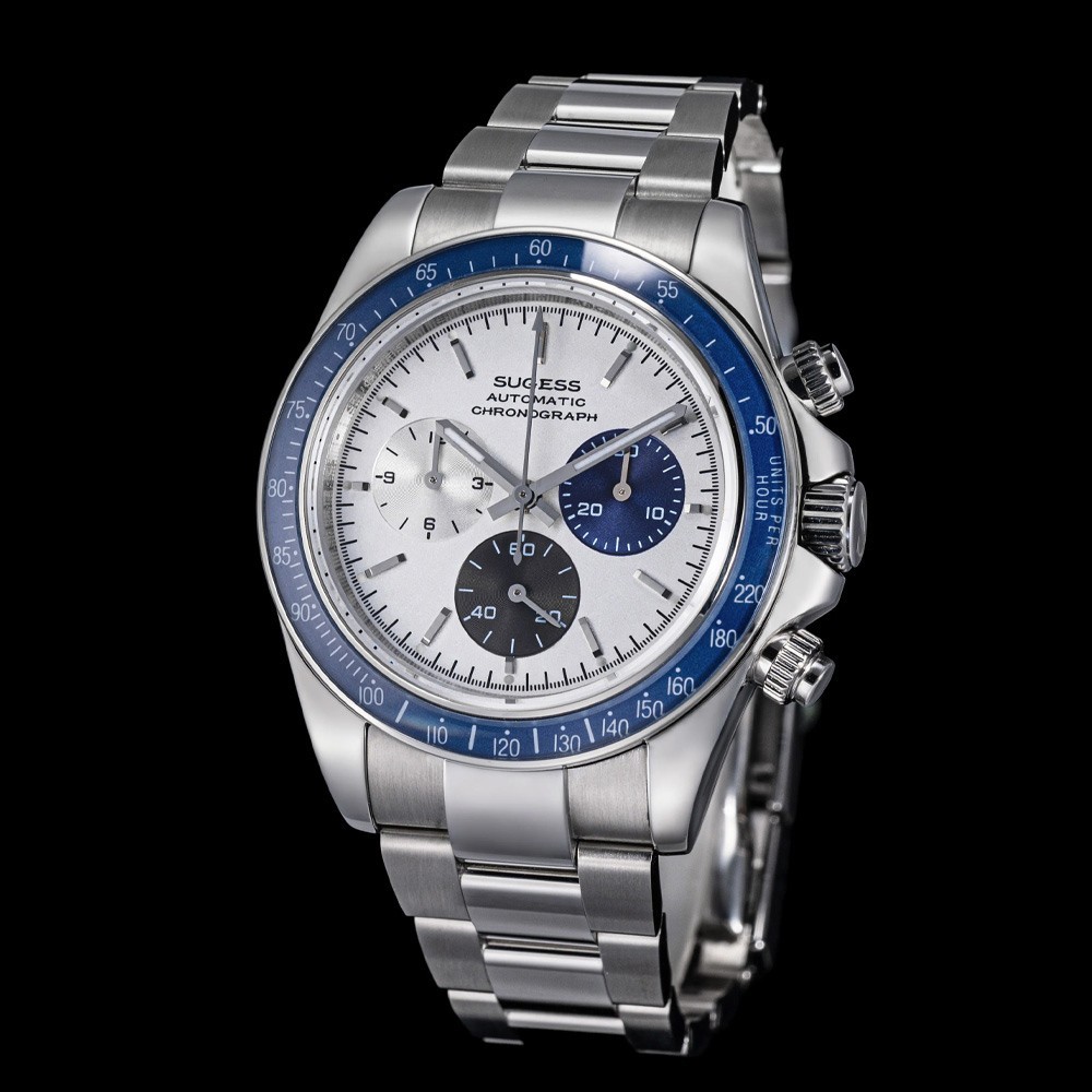 Sugess S473 Chronograph Automatic Steel Blue White Sapphire Men’s Watch