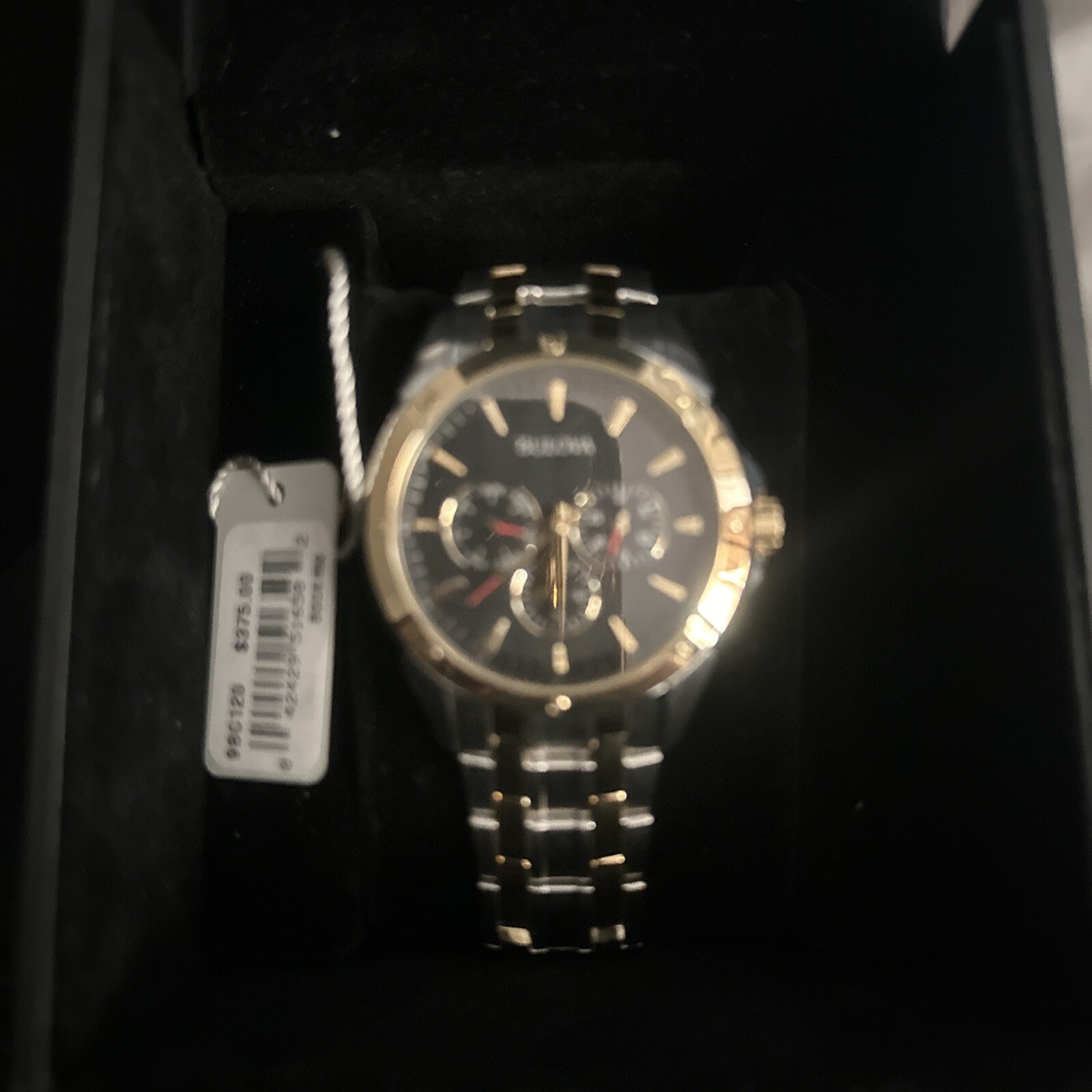 Bulova 98C120 Men’s Dress Chronograph Black Dial Two-Tone Stainless Steel Watch