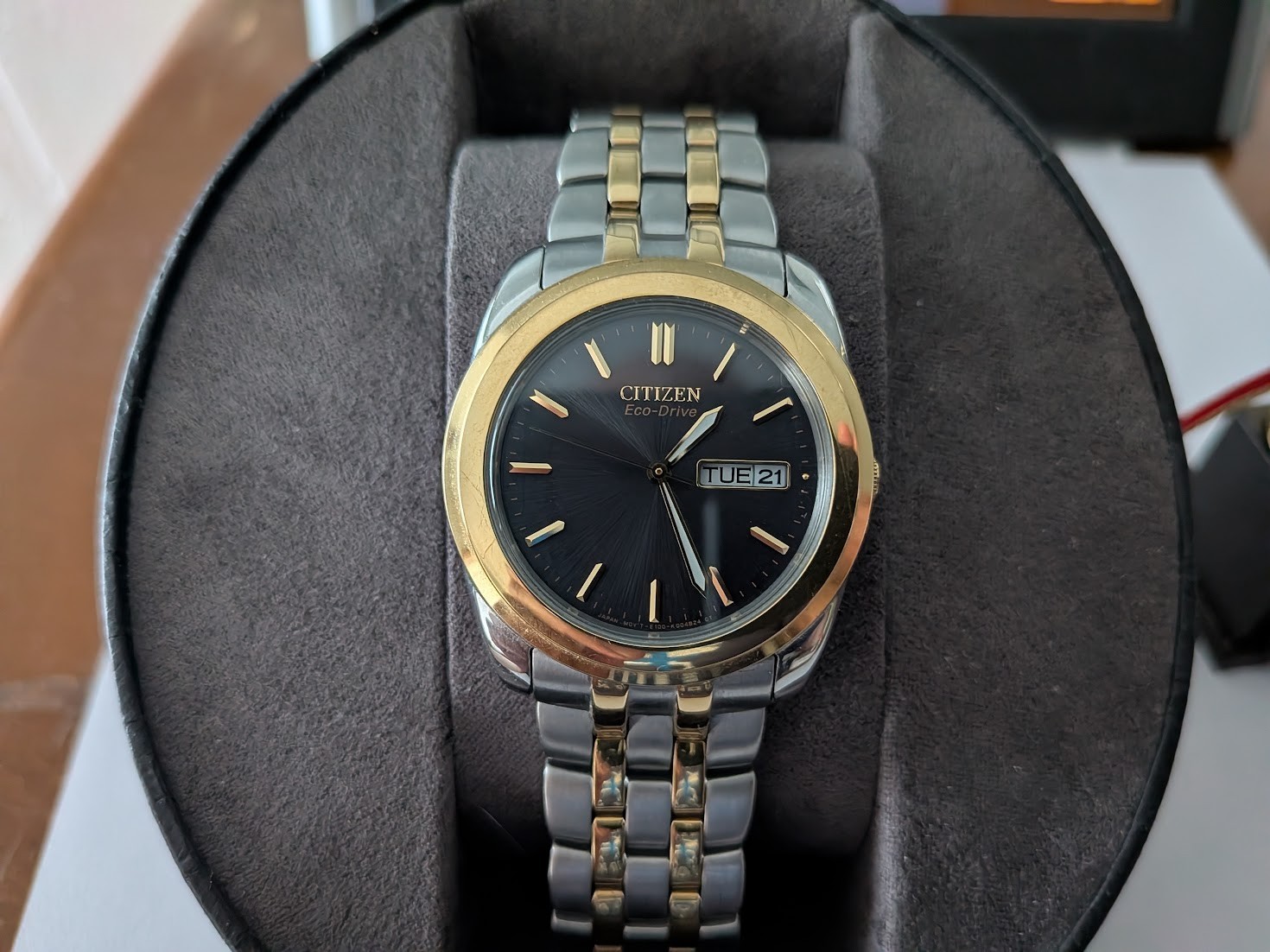 Citizen Eco-Drive Black Dial Two-Tone Stainless Steel Men’s Watch BF2018-52E