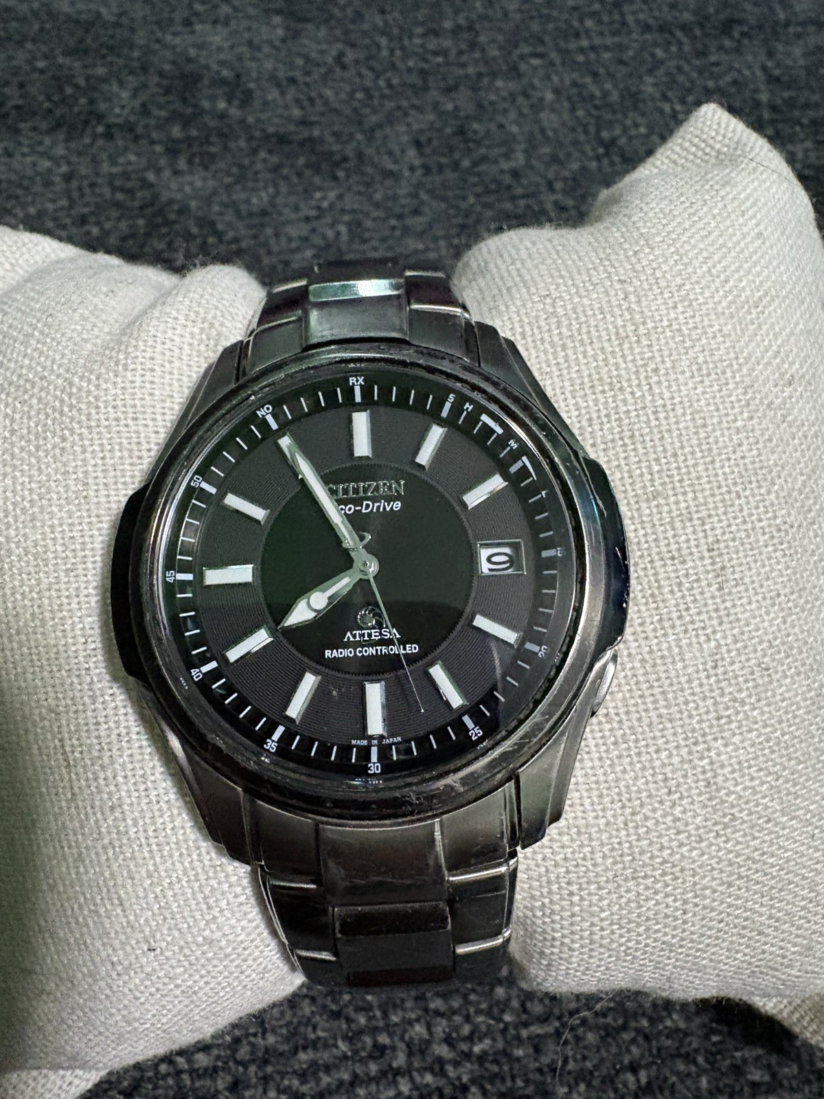 Citizen Atessa Titanium Black Men’s Watch Radio sync Titanium H410-T007831