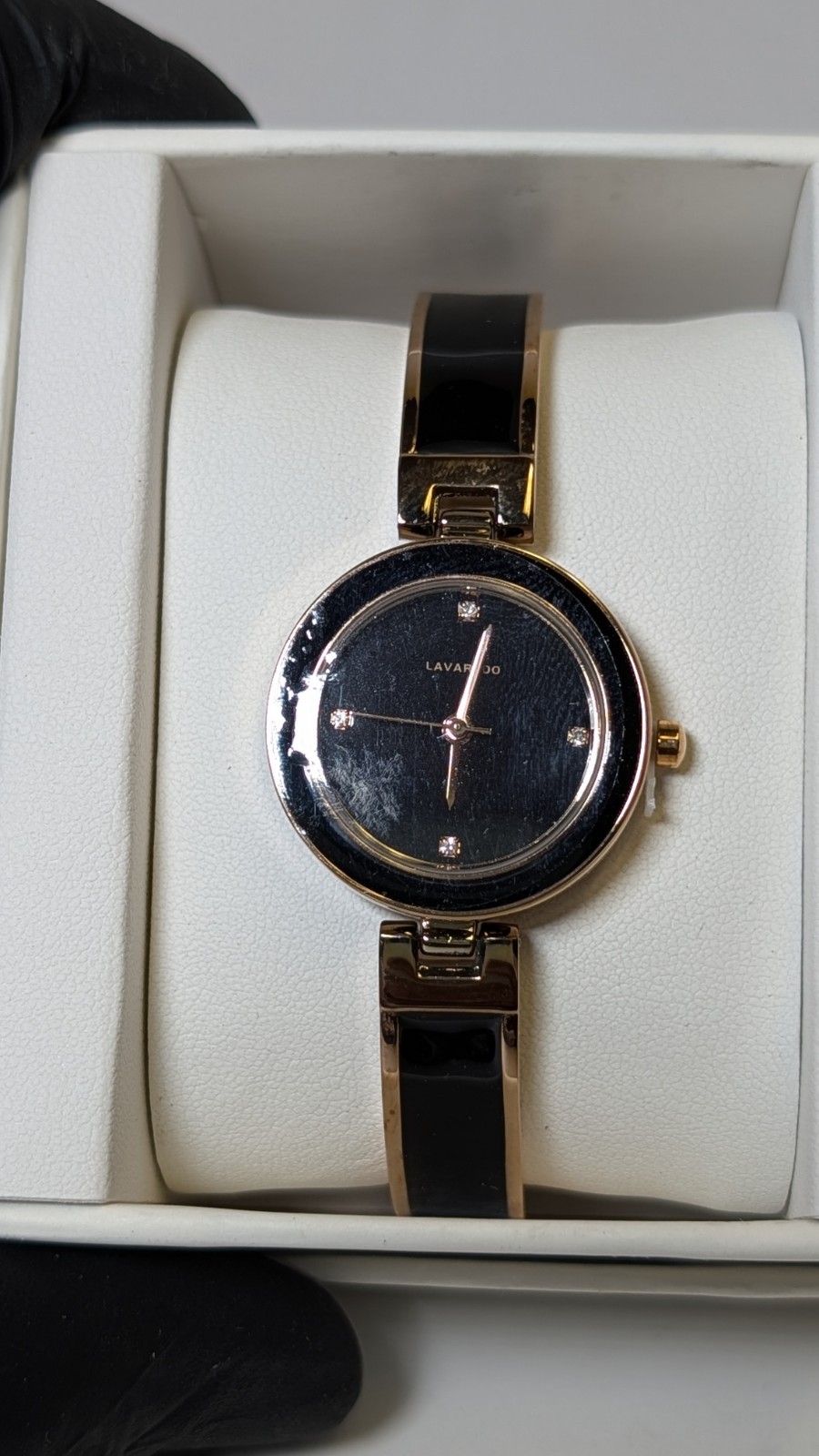 Lavaredo Women’s L6671L Quartz Black Dial Gold & Black Bracelet Watch 30m