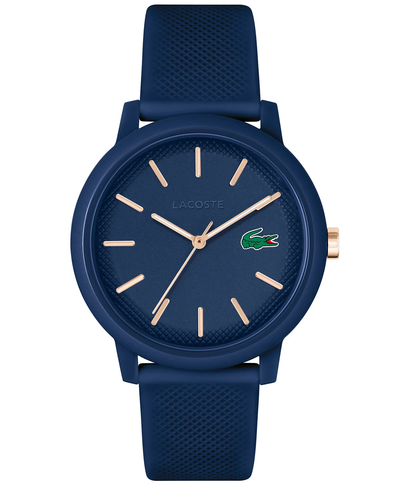 NEW- Lacoste Men’s L.12.12 Navy Silicone Strap Watch, 42mm