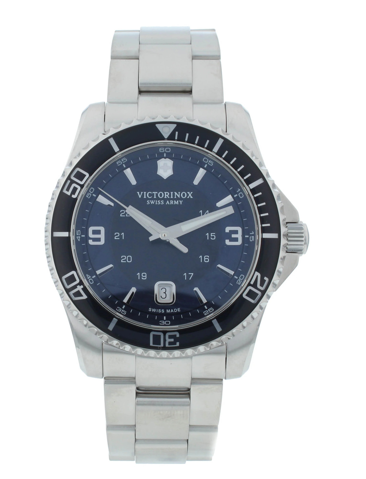 Victorinox Maverick Quartz Stainless Steel Blue Dial 44mm Men’s Watch 241602