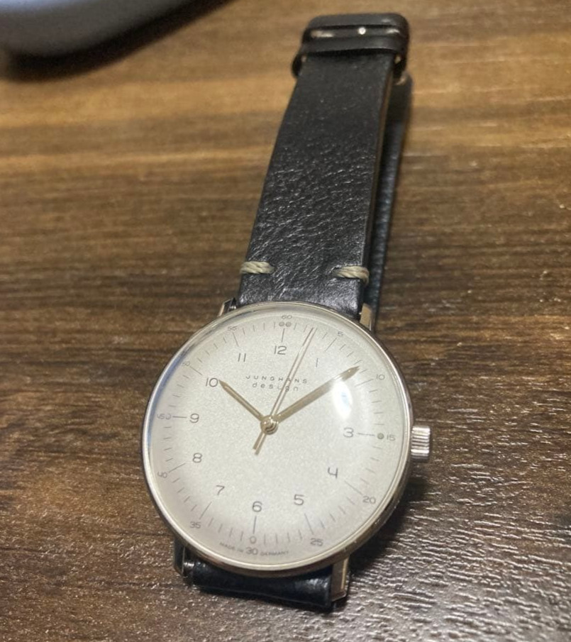 Junghans Max Bill 027/3701 Hand Winding Men’s Watch Black Dial From Japan