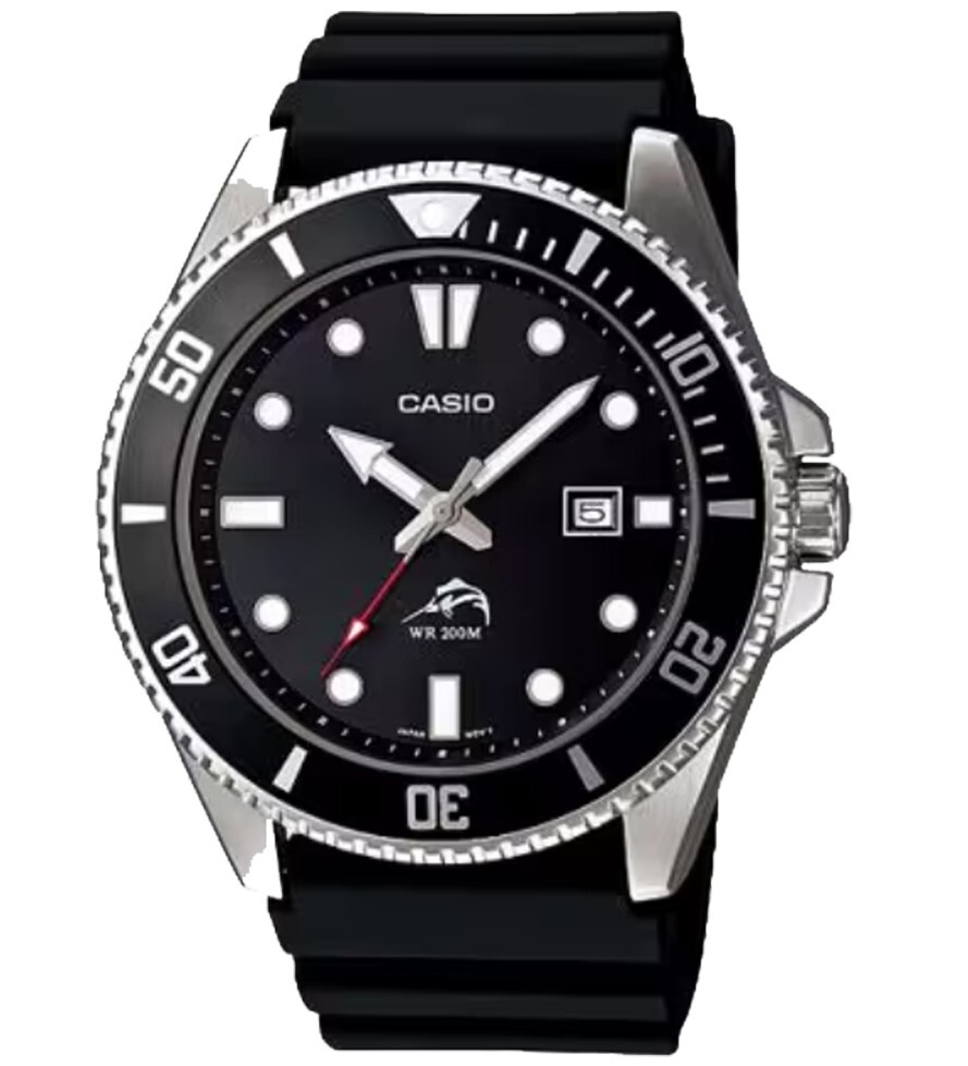 CASIO MDV106-1AV Mens DURO 200M Black Resin Strap w Date Analog Sport Watch $75