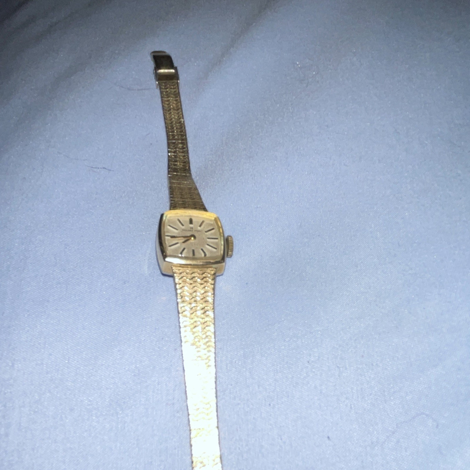 Hamilton Women’s Vintage Gold-Tone Square Analog Bracelet Watch Stick Indexes