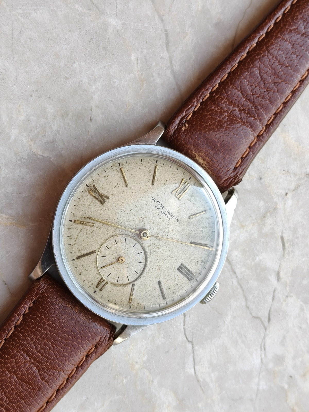 30s ULYSSE NARDIN CALATRAVA OVERSIZE STEEL CASE 37.5mm RARE VINTAGE WATCH WATCHES