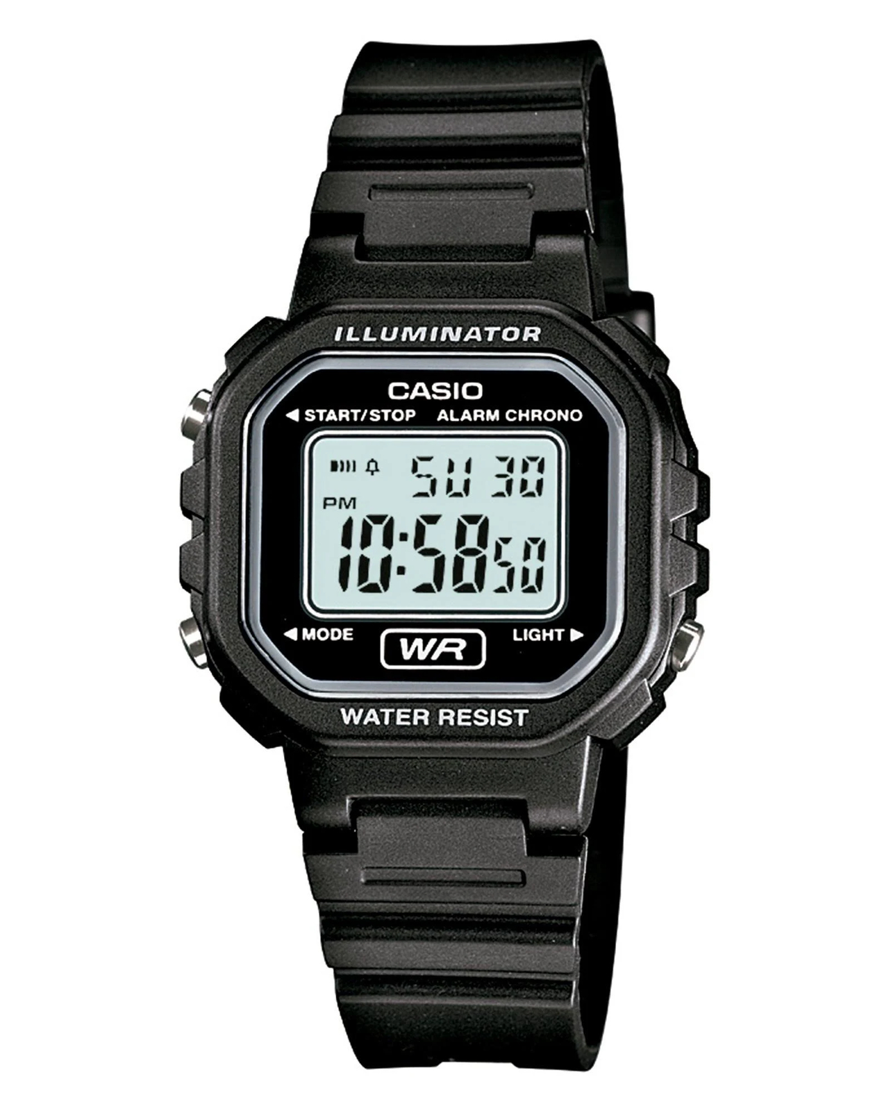 CASIO LA-20WH-1A Women’s Classic Black Digital Resin Band Watch