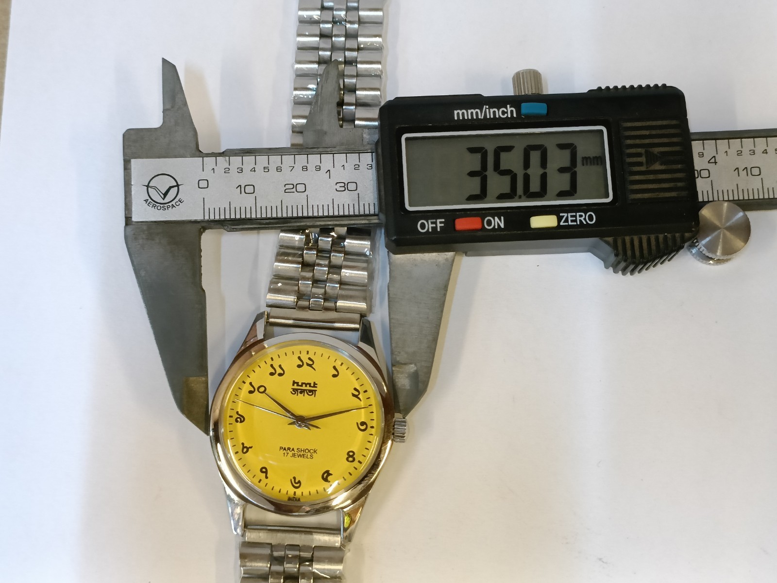 REFURBISHED HMT JANATA BENGALI NUMERALS 17J WINDING YELLOW DIAL 0231 INDIA MEN’S