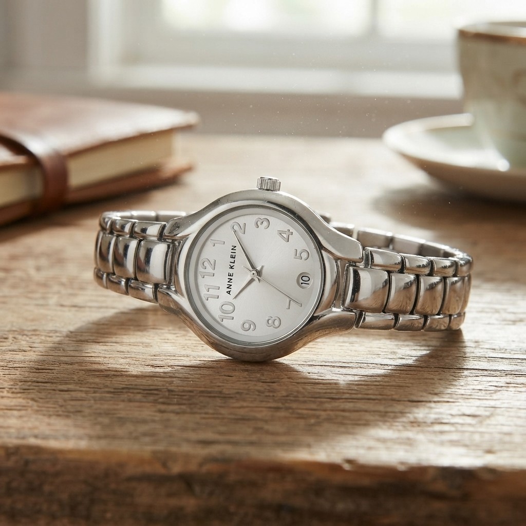 Stylish Women’s Date Function Watch – Adjustable Silver Bracelet & Easy Reader