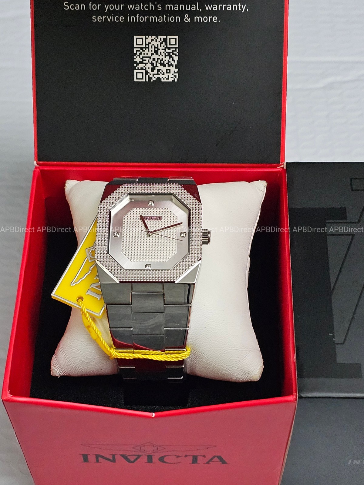 Invicta – CUADRO – Silver Plated SS High Polished Case & Bracelet – mens Watch