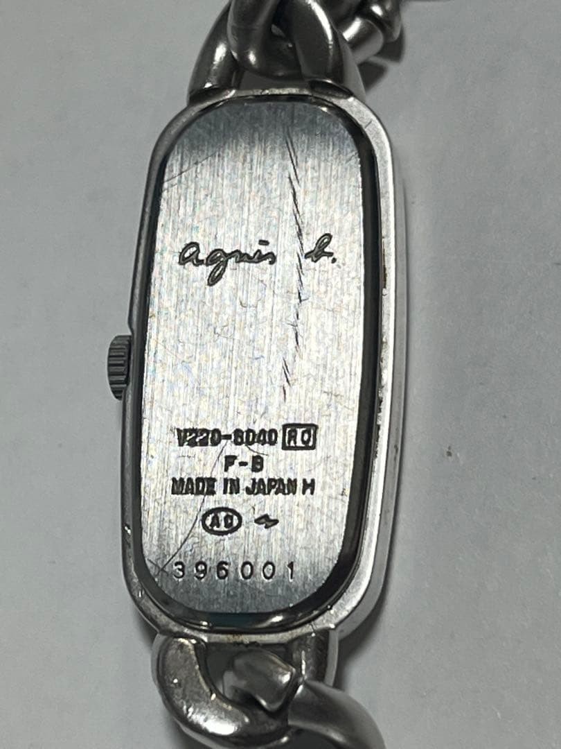 Agnes b Women’s Rectangular Watch Silver Band White Dial Used