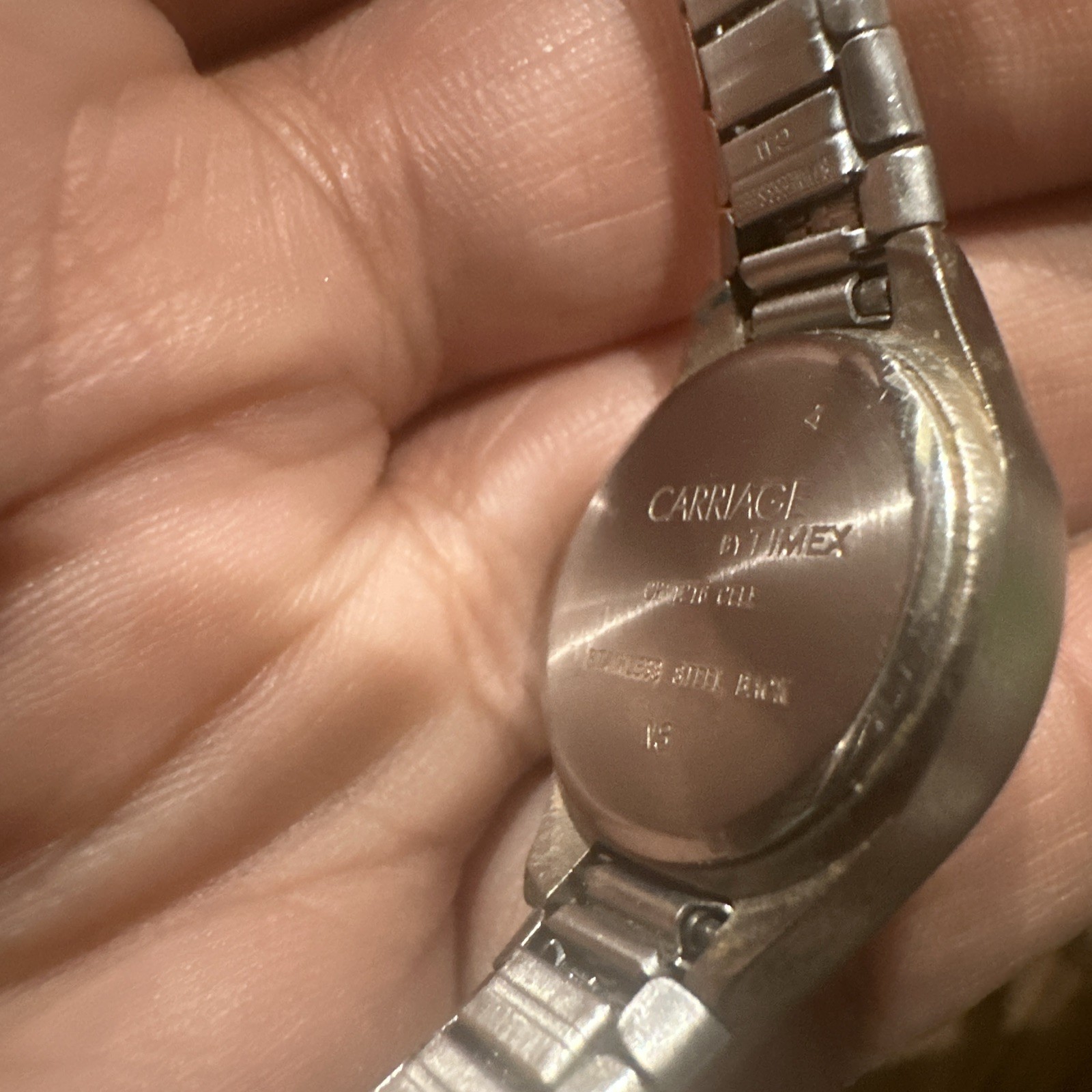 Working Timex Carriage Two Tone Stainless Steel Oval Ladies Watch 22mm Fit 7.5in