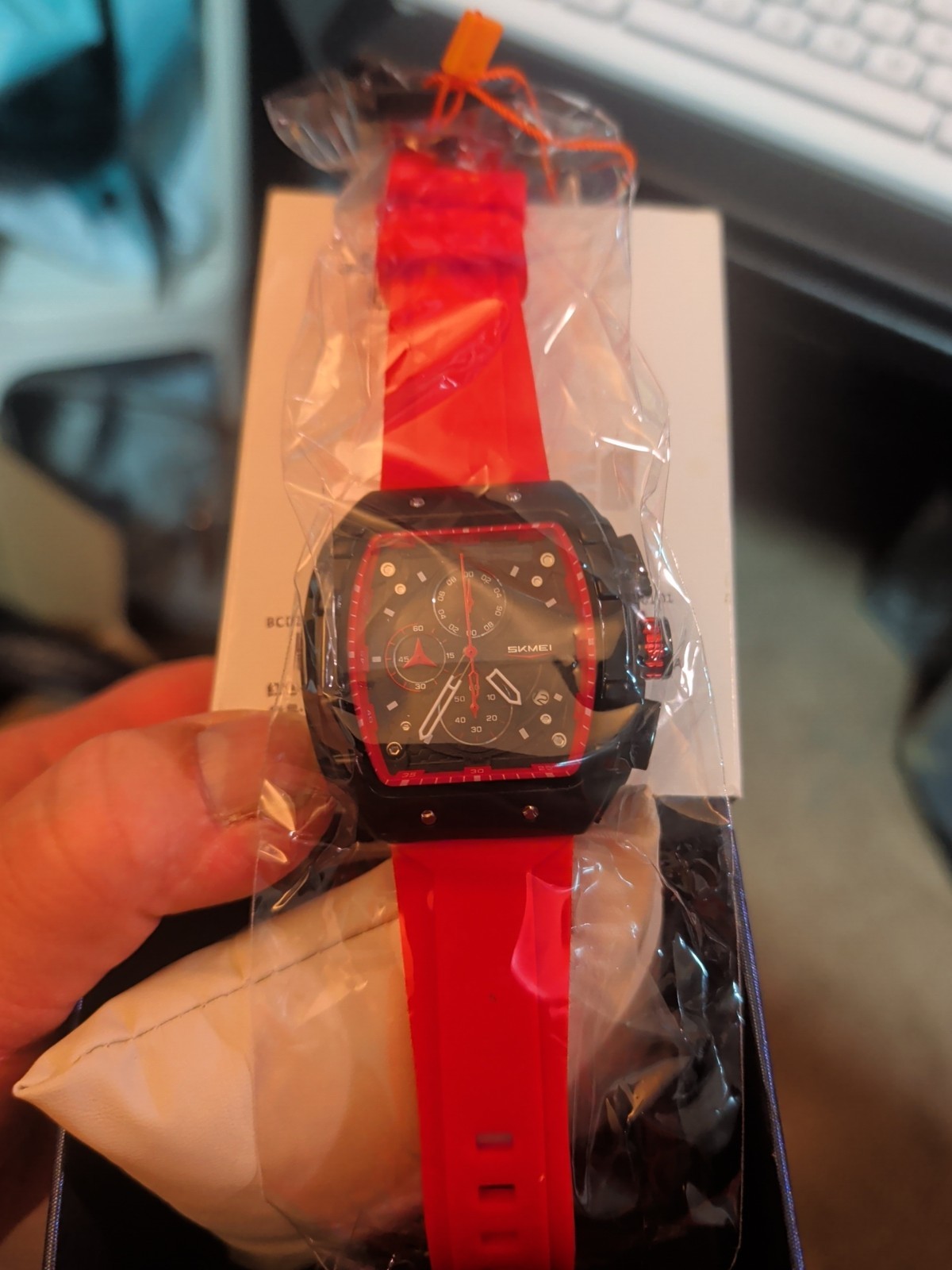SKMEI Men Rectangle Wristwatch Multifunction Calendar Date Male Quartz Watches