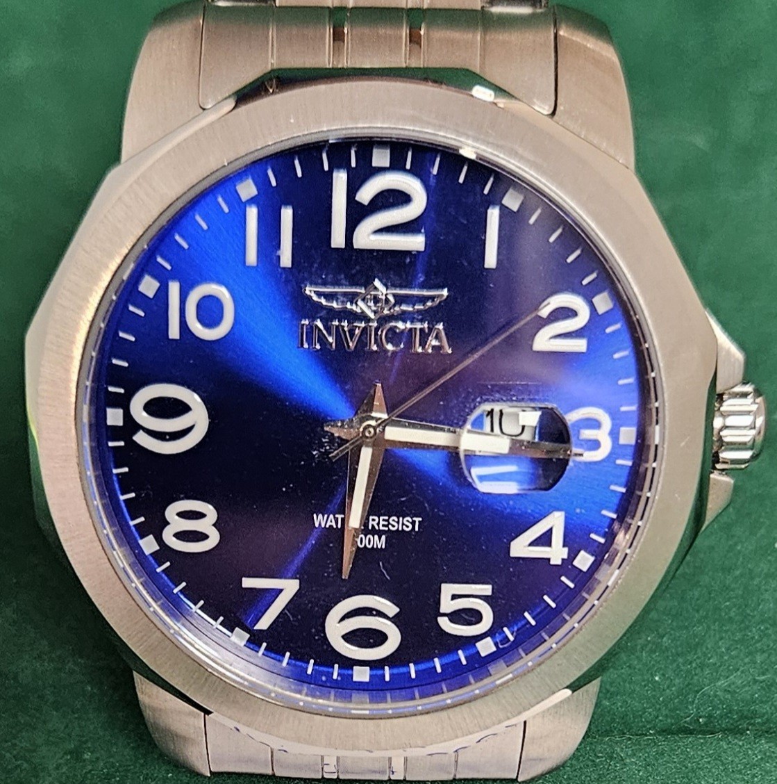 Invicta Silver & Blue Watch Model 6607
