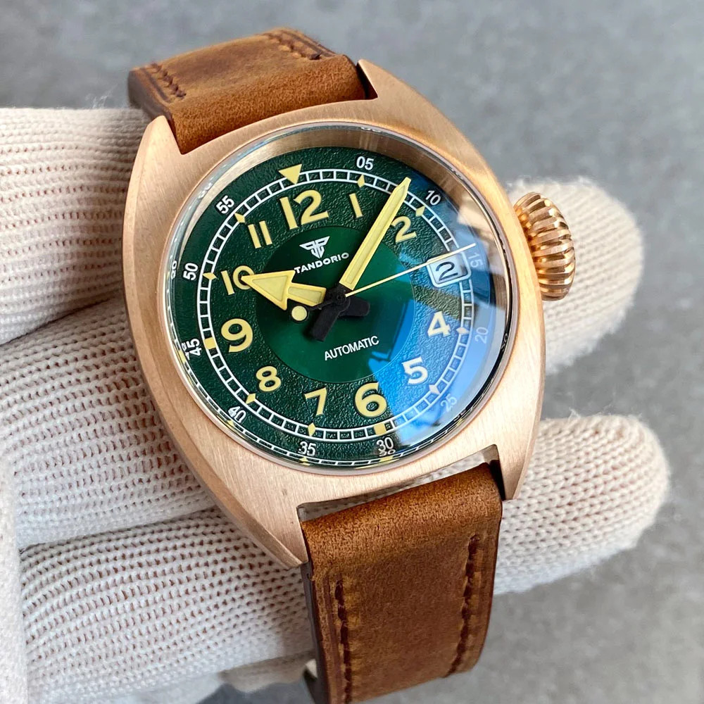 Sapphire Glass Full Solid CnSu8 Bronze Automatic Men Watches For Japan NH35 36mm