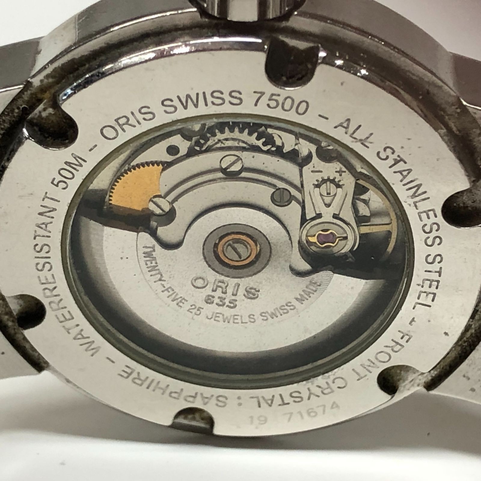 ORIS BC3 Big Crown 7500 Automatic Day Date 40mm Black Dial Display Back Watch