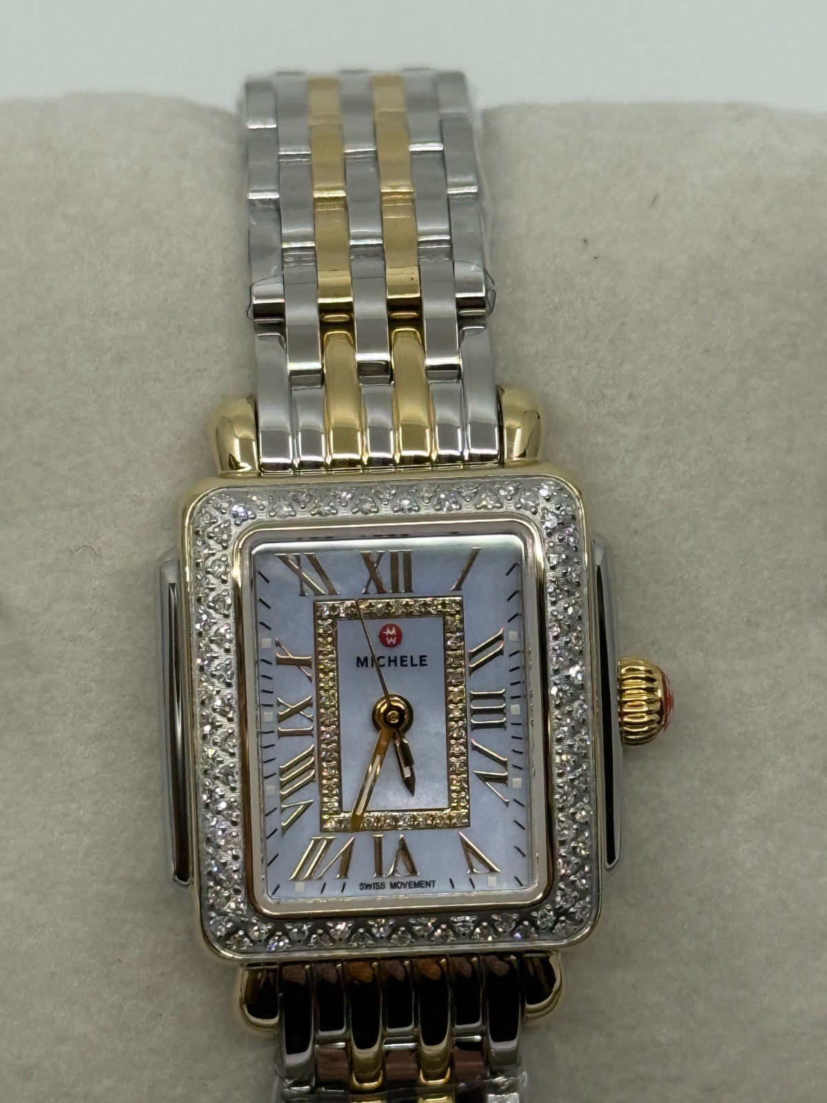 Michele Deco Madison Mini Diamond Two-Tone 18K Gold-Plated Watch MWW06D000176