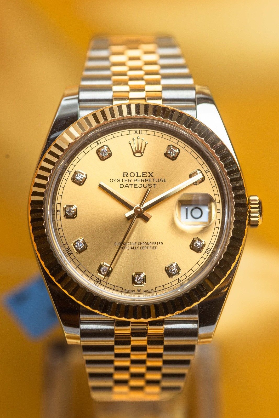 Rolex Datejust 41mm Gold Diamond Dial – Two Tone Jubilee, Gold Bezel – 126333