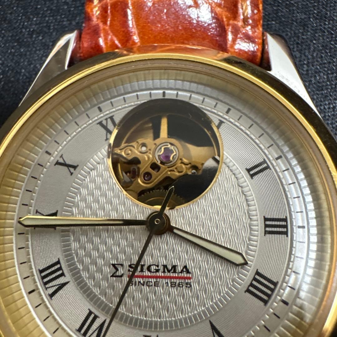 Sigma 1865 Open Heart Automatic Watch Skeleton Back from Japan